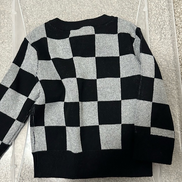 Cat & Jack Black and Gray Crew Neck Sweater - Picture 2 of 3